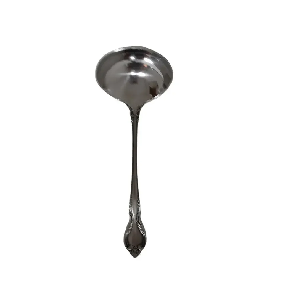 Vintage Lyons Queen Fancy Serving Spoon and Gravy Ladle Stainless Steele 1970s